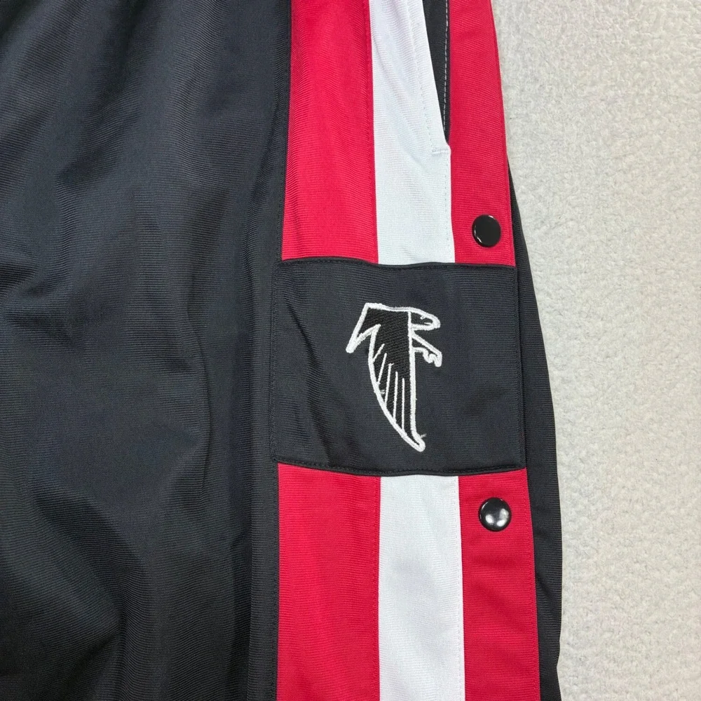 Vintage Atlanta Falcons Track Pant Men L Black Red Tearaway Breakaway Phenom NFL